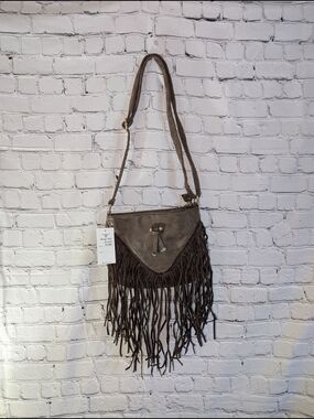 Heritage West Brown Fringe Purse NWT Fringe Crossbody Shoulder Bag - Brown